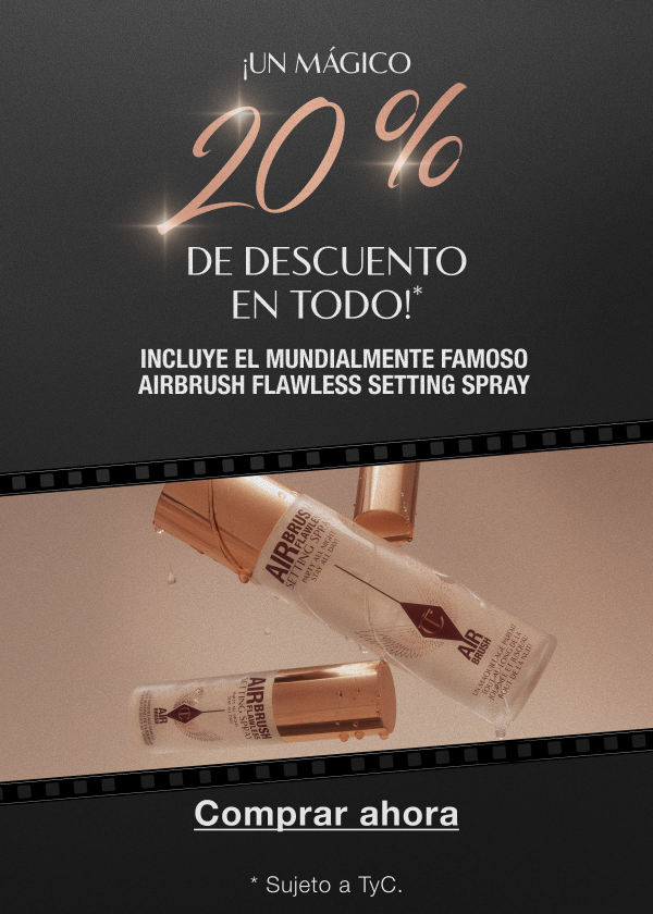 ¡Un mágico 20 % de descuento en todo!* INCLUYE EL MUNDIALMENTE FAMOSO AIRBRUSH FLAWLESS SETTING SPRAY