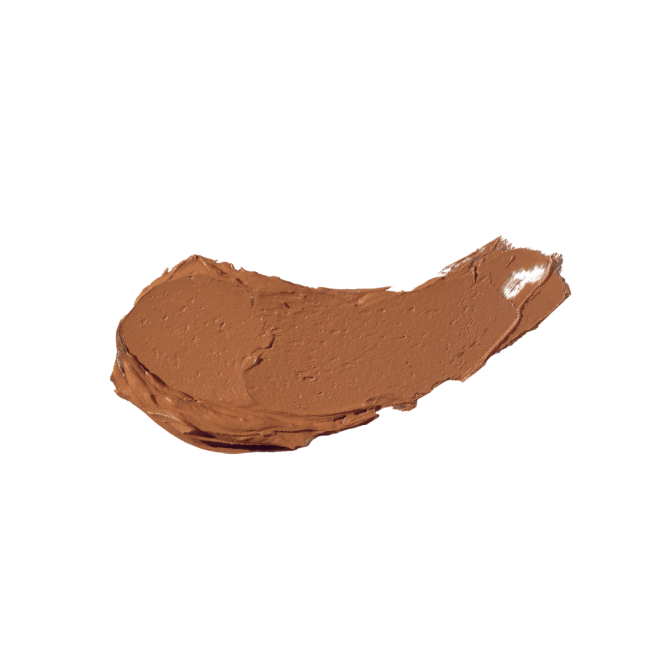 Swatch of a dark-brown cream bronzer.