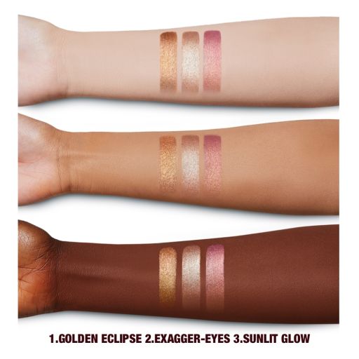 Labelled Arm Swatch of new shades Sunlit Glow