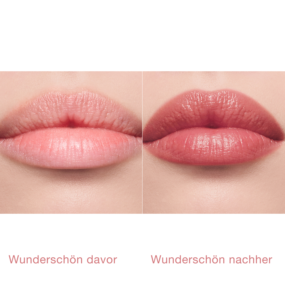 Pillow Talk Blush Balm Lip Tint - Blushed Rose, Model − Vorher und nachher