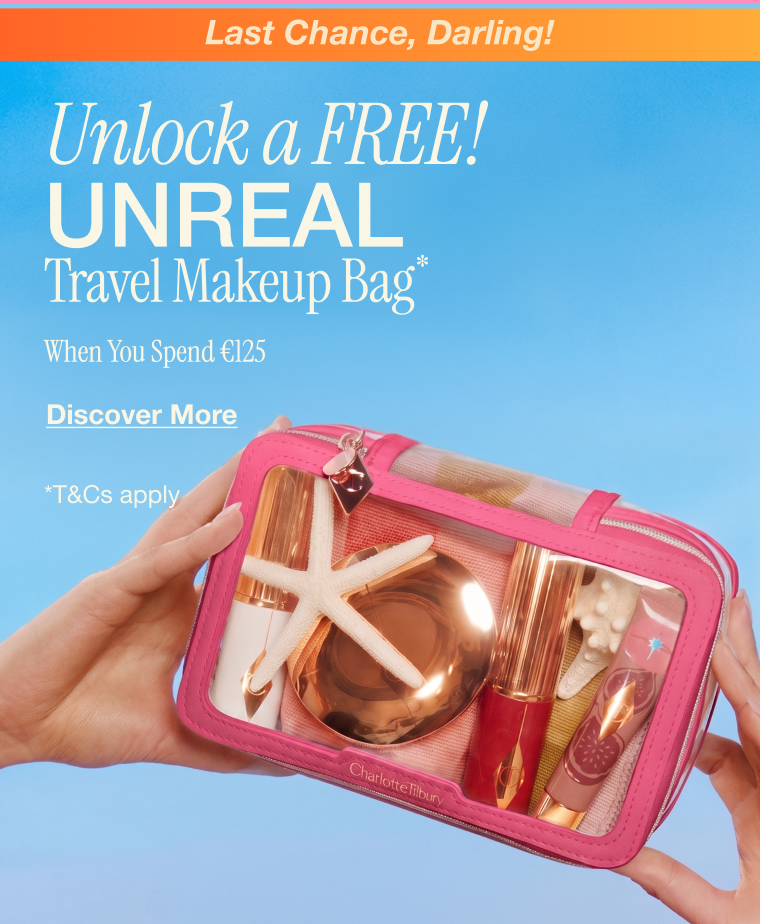 Look + Feel UNREAL, Wherever You Go! Unlock a FREE! Unreal Travel Makeup Bag*