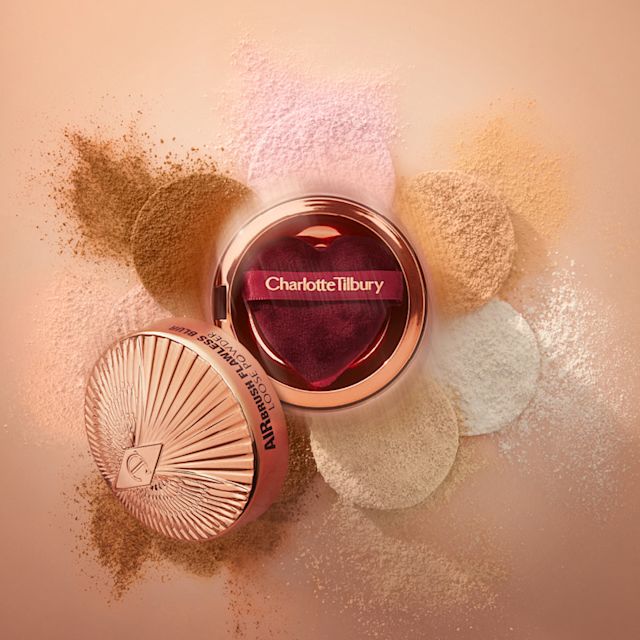 AIRbrush Flawless Blur Loose Powder and texture swatches
