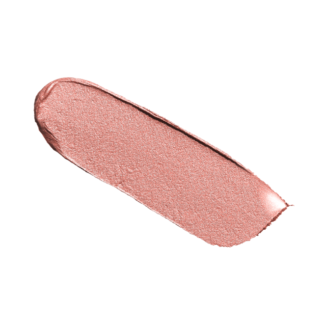 Swatch of a cream eyeshadow in a rose gold shade with very fine shimmer.