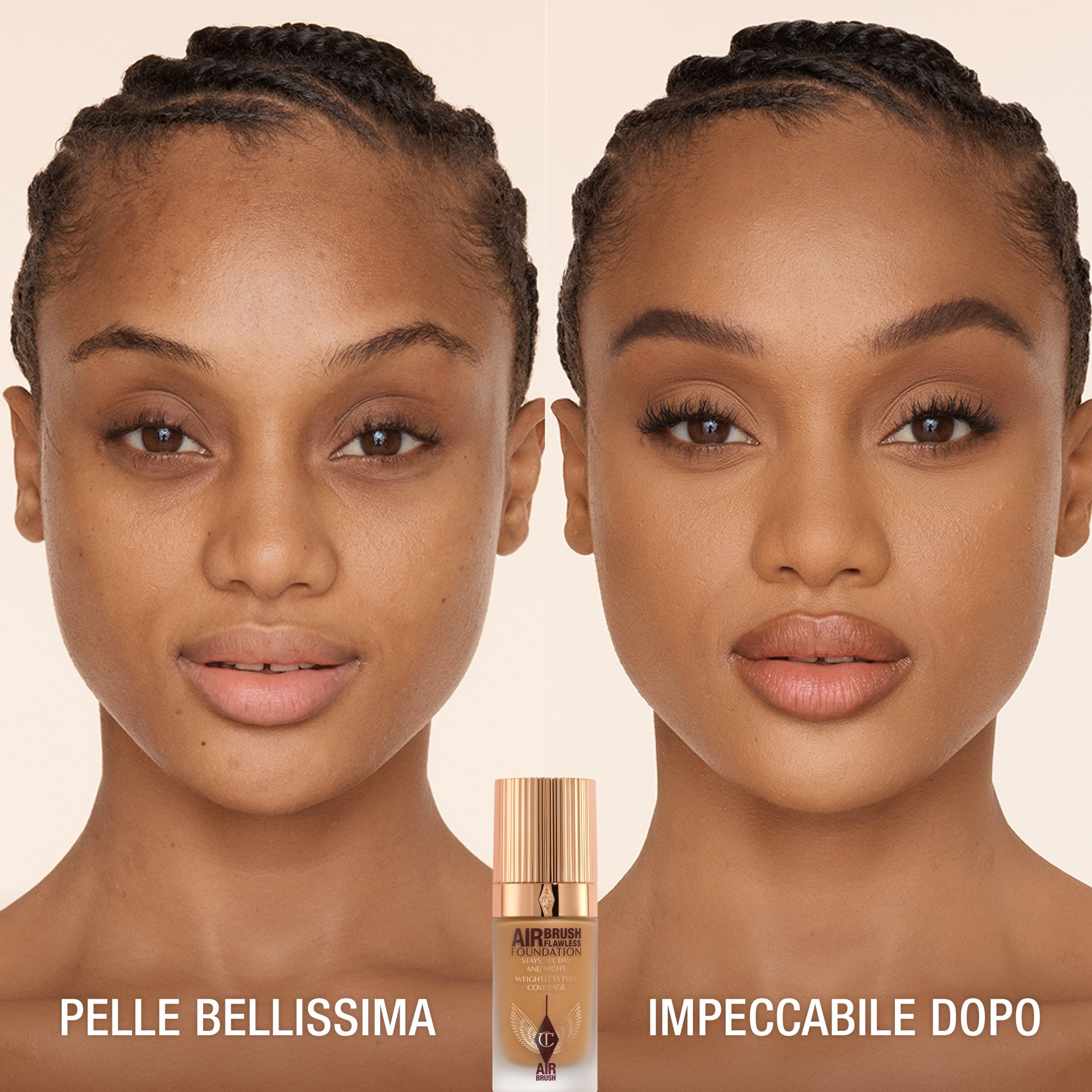 AIRBRUSH FLAWLESS FOUNDATION PRIMA E DOPO 10 Warm