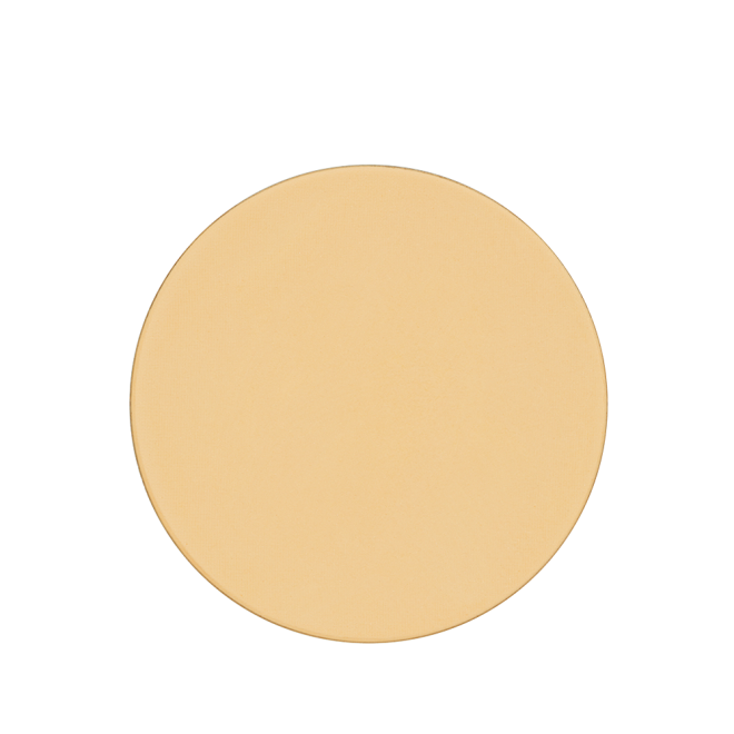 Swatch of a brightening, setting powder compacts in banana yellow.