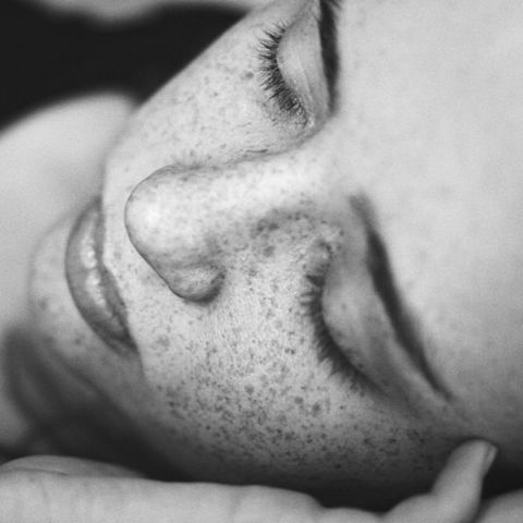 Person getting 8 hours of beauty sleep