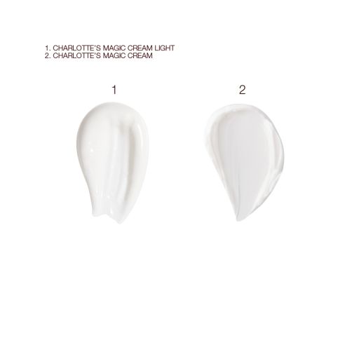 Swatches of a light, white-coloured face cream with a thick, pearly-white face cream. 