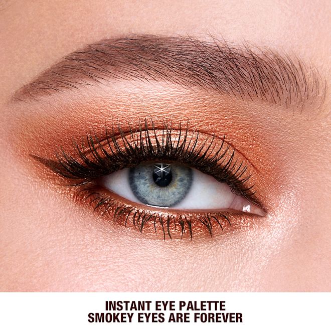 Instant Eye Palette in Smokey Eyes Are Forever on blue eye close-up Instant Eye Palette in Smokey Eyes Are Forever on blue eye close-up