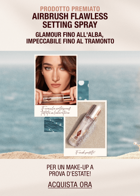 PRODOTTO PREMIATO AIRBRUSH FLAWLESS SETTING SPRAY "GLAMOUR FINO ALL'ALBA, IMPECCABILE FINO AL TRAMONTO"