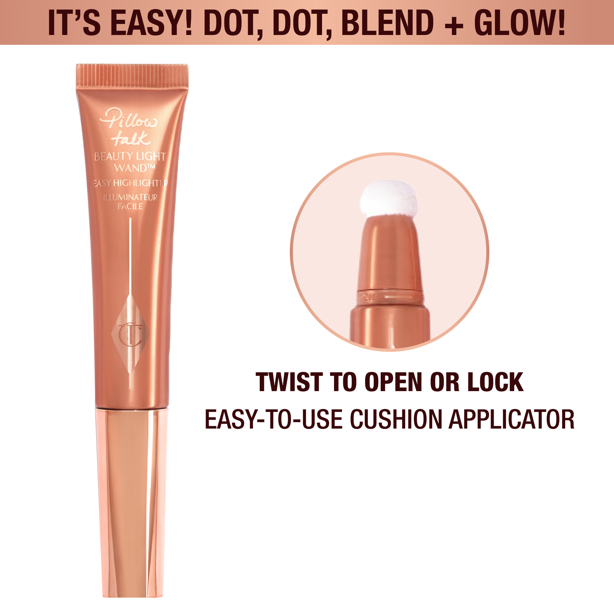 Beauty Light Wand highlighter in Pillow Talk Medium