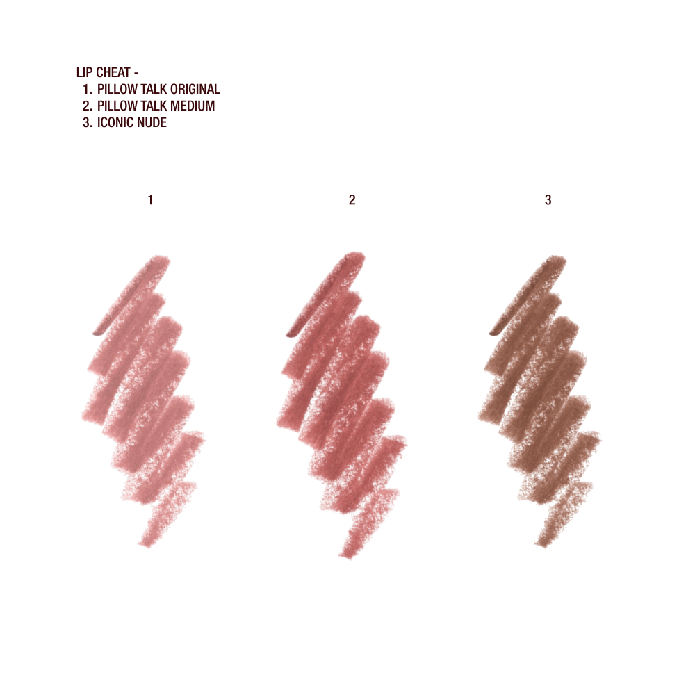 Three swatches of Charlottes Lip Cheats