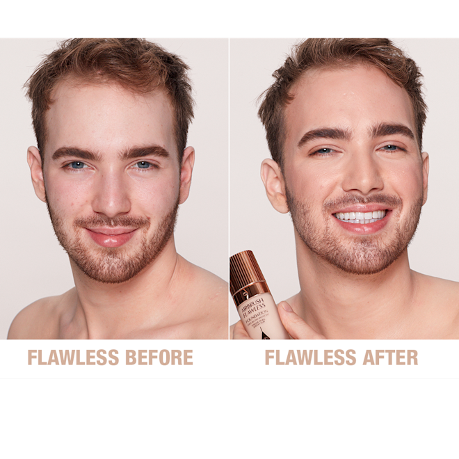 Airbrush Flawless Foundation 2 neutral before and after Airbrush Flawless Foundation 2 neutral before and after