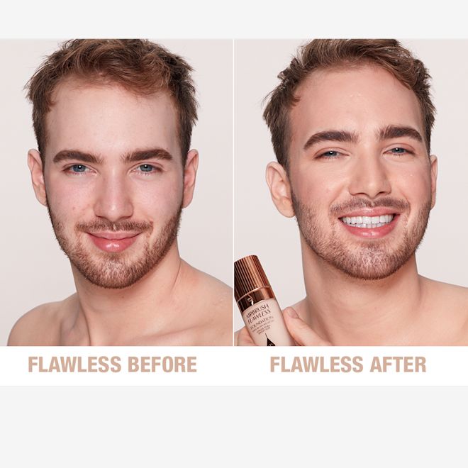 Airbrush Flawless Foundation 2 neutral before and after Airbrush Flawless Foundation 2 neutral before and after