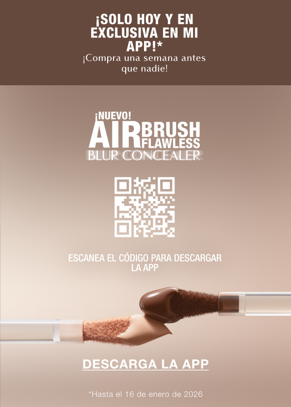 ¡SOLO HOY Y EN EXCLUSIVA EN MI APP!* ¡Compra una semana antes que nadie! ¡NUEVO! AIRBRUSH FLAWLESS BLUR CONCEALER  ESCANEA EL CÓDIGO PARA DESCARGAR LA APP / <DESCARGA LA APP>