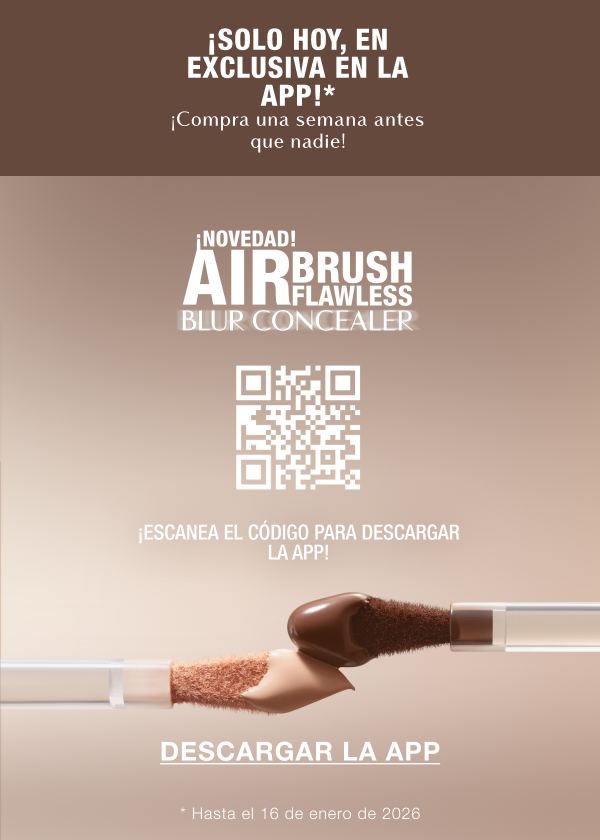 ¡SOLO HOY, EN EXCLUSIVA EN LA APP!* ¡Compra una semana antes que nadie! ¡NOVEDAD! AIRBRUSH FLAWLESS BLUR CONCEALER  ¡ESCANEA EL CÓDIGO PARA DESCARGAR LA APP! / <DESCARGAR LA APP>