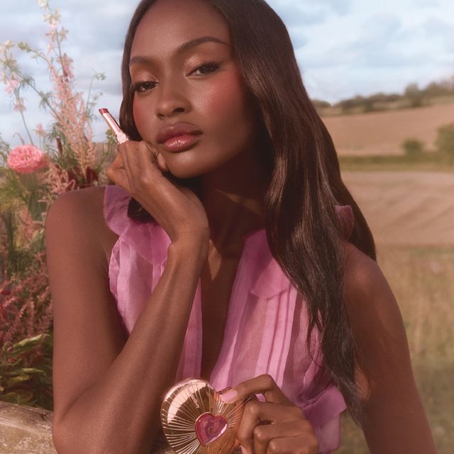 Pillow Talk makeup look on dark skin