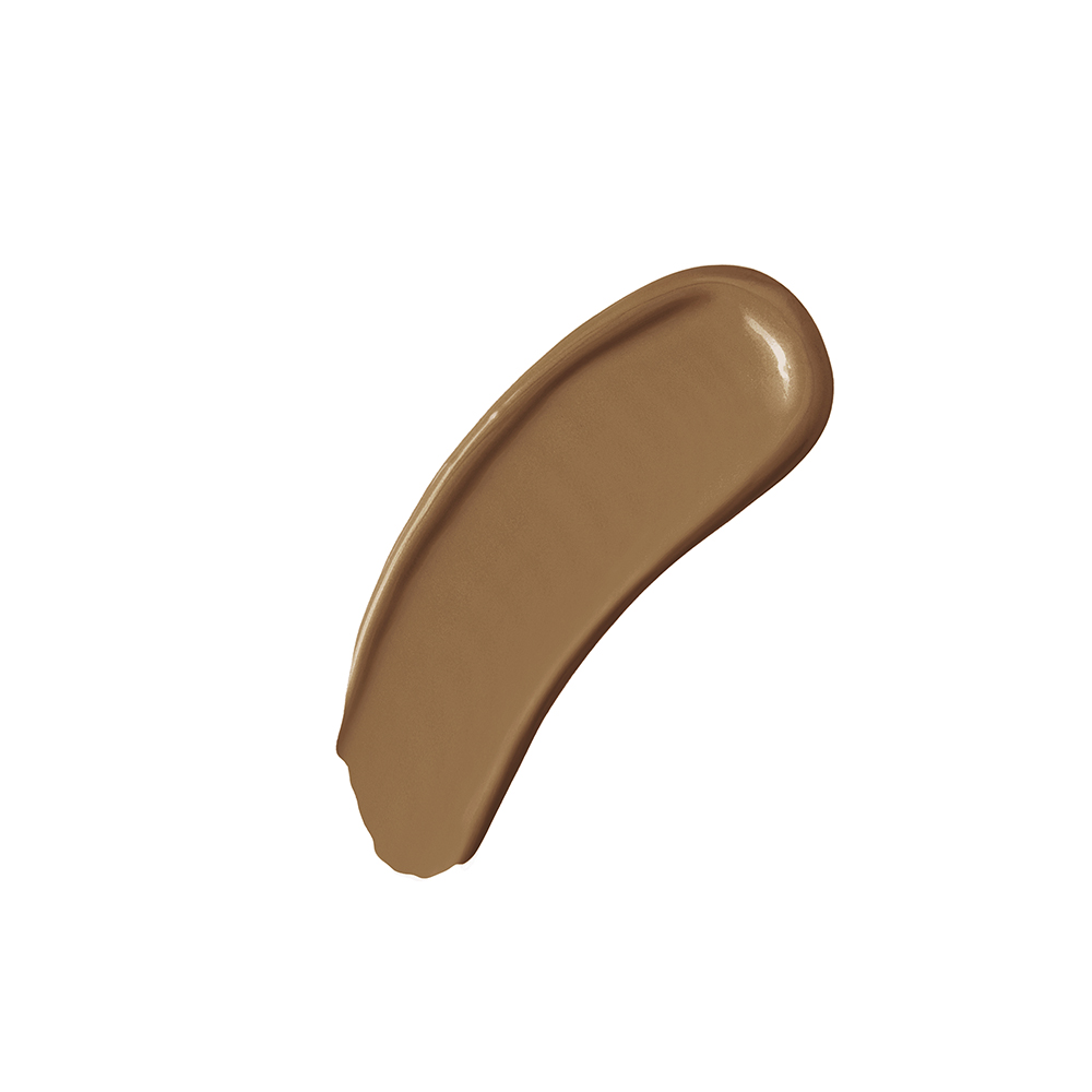 Swatch of a dark brown liquid foundation with a skin-like finish.