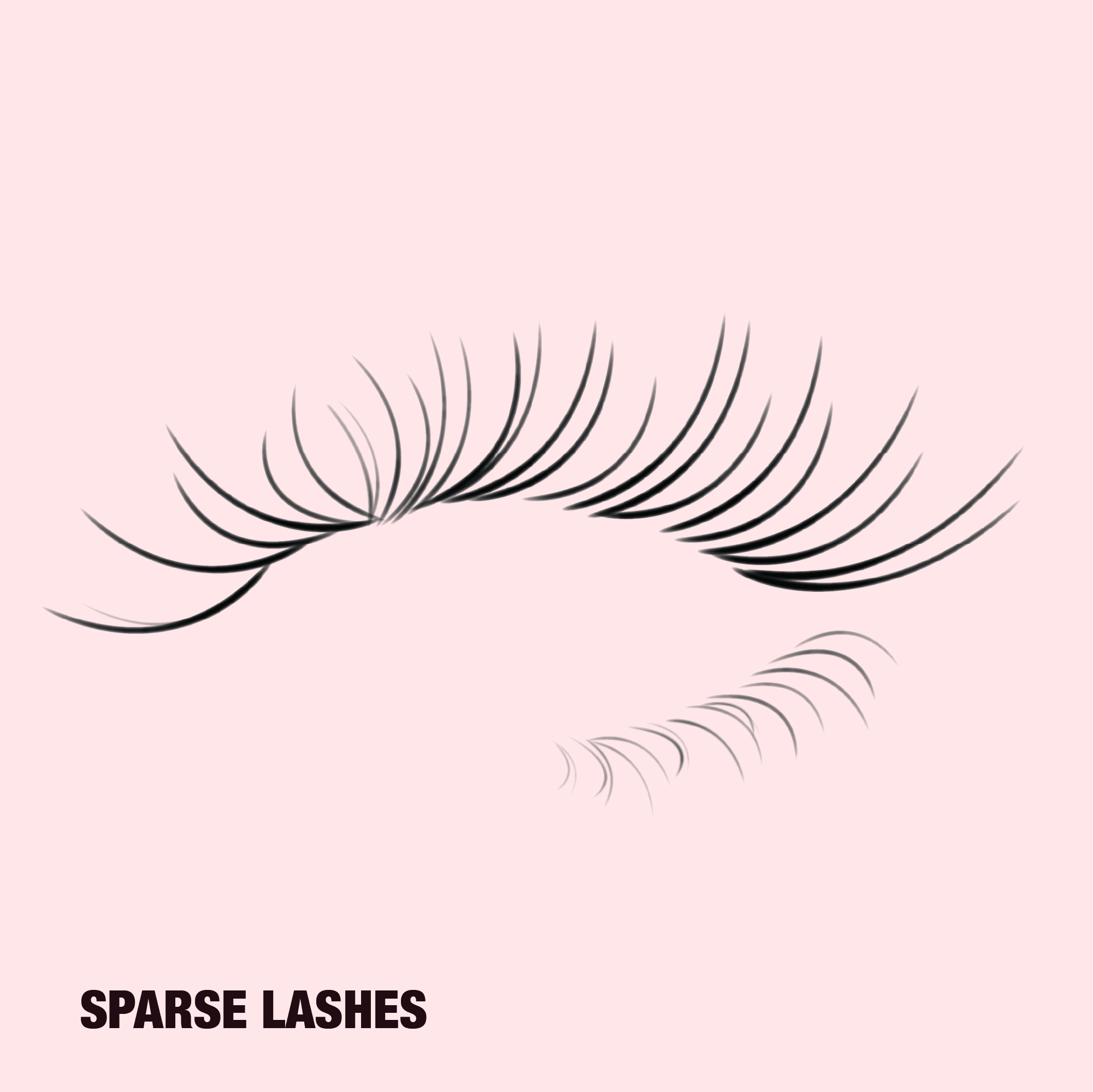 Sparse eyelashes with gaps along the lash line