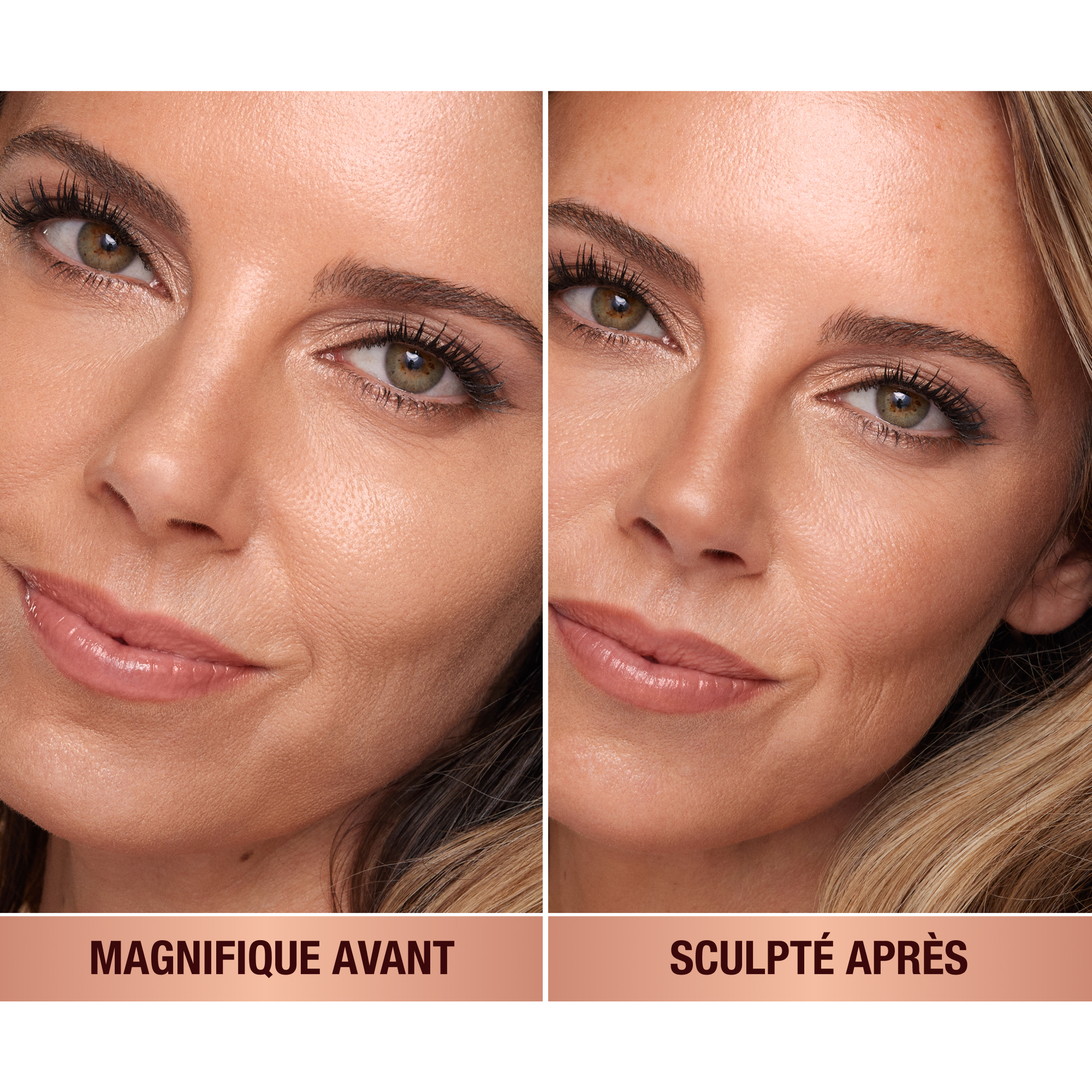 Hollywood Contour Wand Easy Liquid Contour - Medium before and after