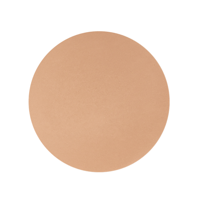 Swatch of a finely-milled bronzer in a light brown shade, which is perfect for fair tones. 