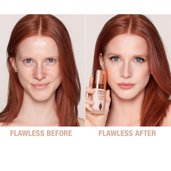 Airbrush Flawless Foundation 2 cool before and after