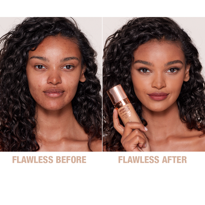 Airbrush Flawless Foundation 9 Cool Before and After