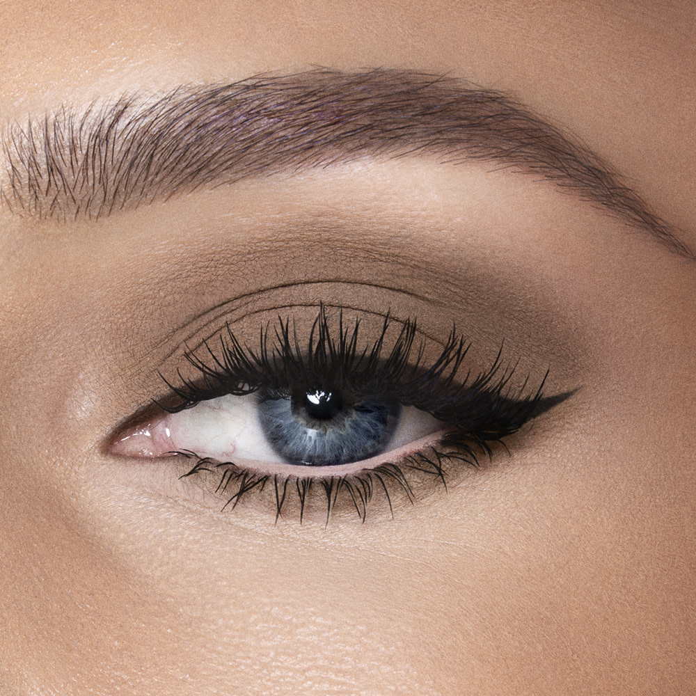 Model eye close up wearing a natural eyeshadow look