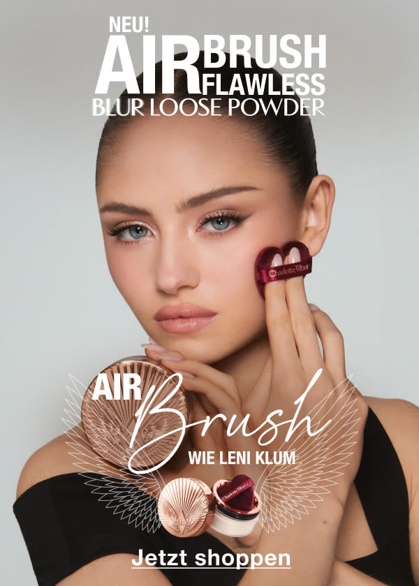NEU! AIRBRUSH FLAWLESS BLUR LOOSE POWDER FÜHLT SICH SCHWERELOS AN. ZEICHNET ALLES WEICH.  BIS ZU 24 STUNDEN* ÖLKONTROLLE & FEUCHTIGKEITSPFLEGE 