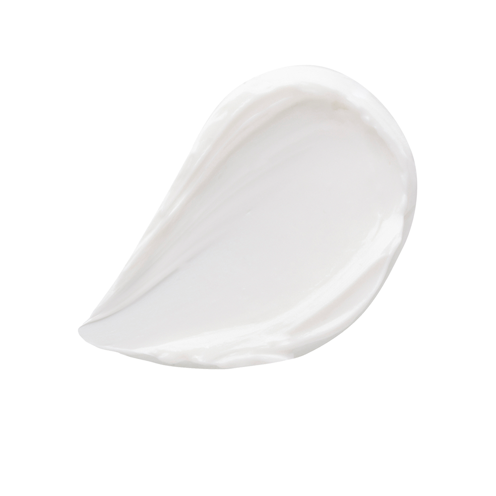 Swatch of a pearly-white face cream. 