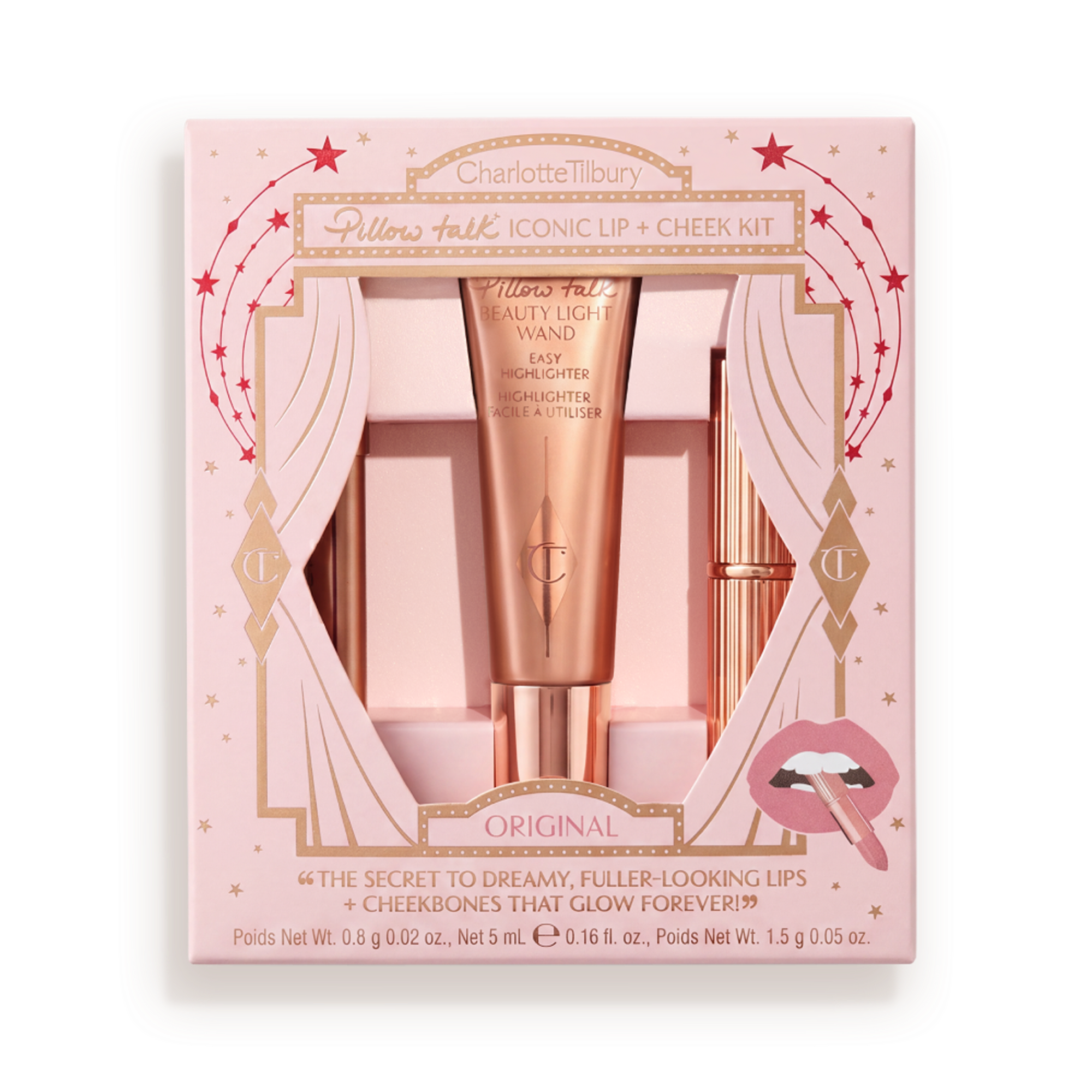 Packshot with Products PILLOW TALK ICONIC LIP + CHEEK KIT - ORIGINAL- Holiday 2026