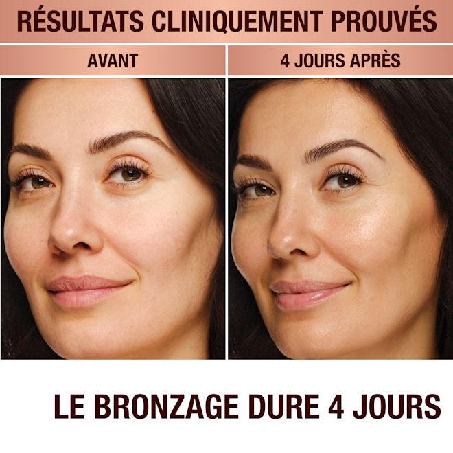 FRCA-GLOW-DROPS-B&A-OLIVE-4-DAYS Charlotte's Glow-O-Meter. Use 2-4 drops for a natural glow, 5-8 drops for a golden bronze glow and 9-12 drops for a deep bronze glow.