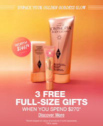 Unpack Your Golden Goddess Glow 3 Free Full-Size Gifts