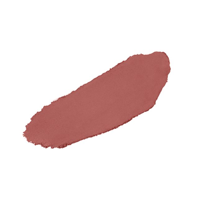 Limited lucky Lips in Spice Bloom swatch Swatch of a lipstick in a warm peach-nude lipstick with a matte finish.