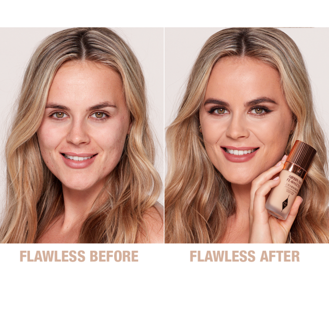 Airbrush Flawless Foundation 6 neutral before and after