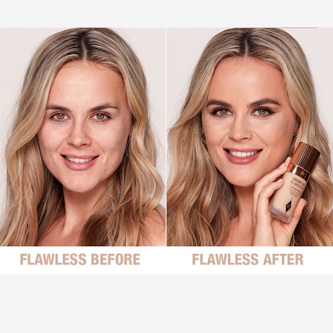 Airbrush Flawless Foundation 6 neutral before and after Airbrush Flawless Foundation 6 neutral before and after