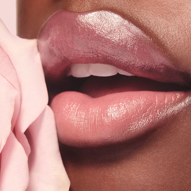 Pillow Talk Medium lip tint on deep dark skin