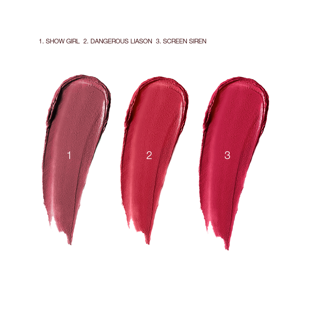 Hollywood Lips Trio Berry Red Lipsticks Swatches