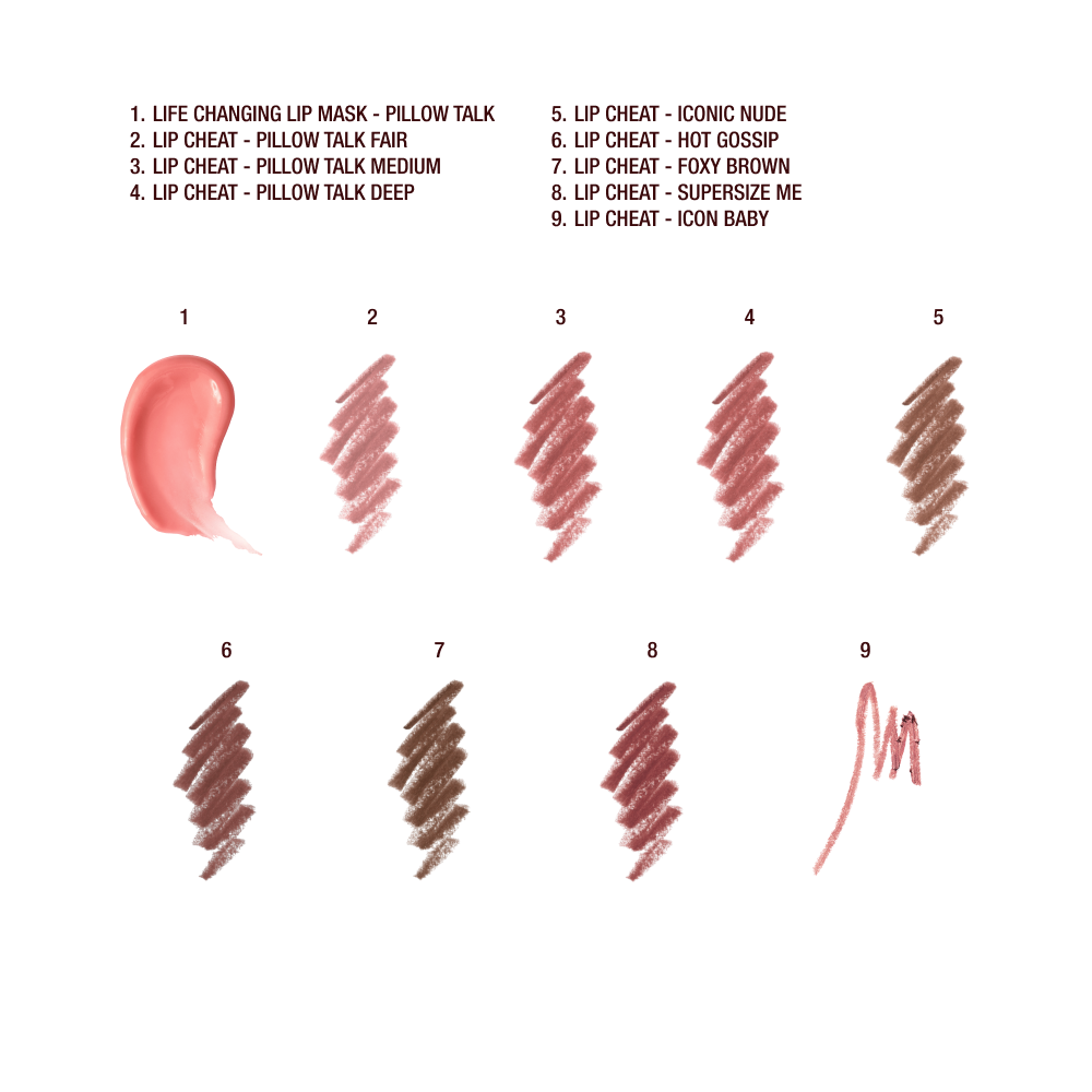 lip masks + lip cheat swatches