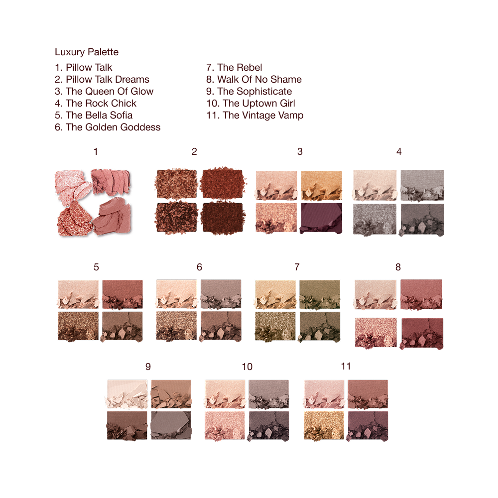 Luxury Palette Texture Swatch 11 shades 