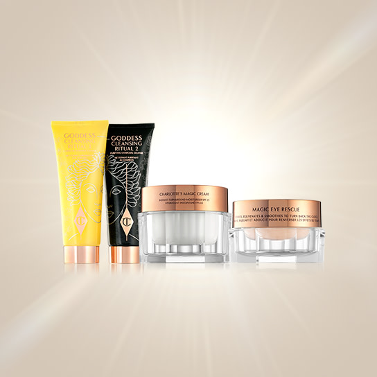 Morning skincare kit with Dual Cleanser, Charlotte's Magic Cream and Charlotte's Magic Eye Rescue