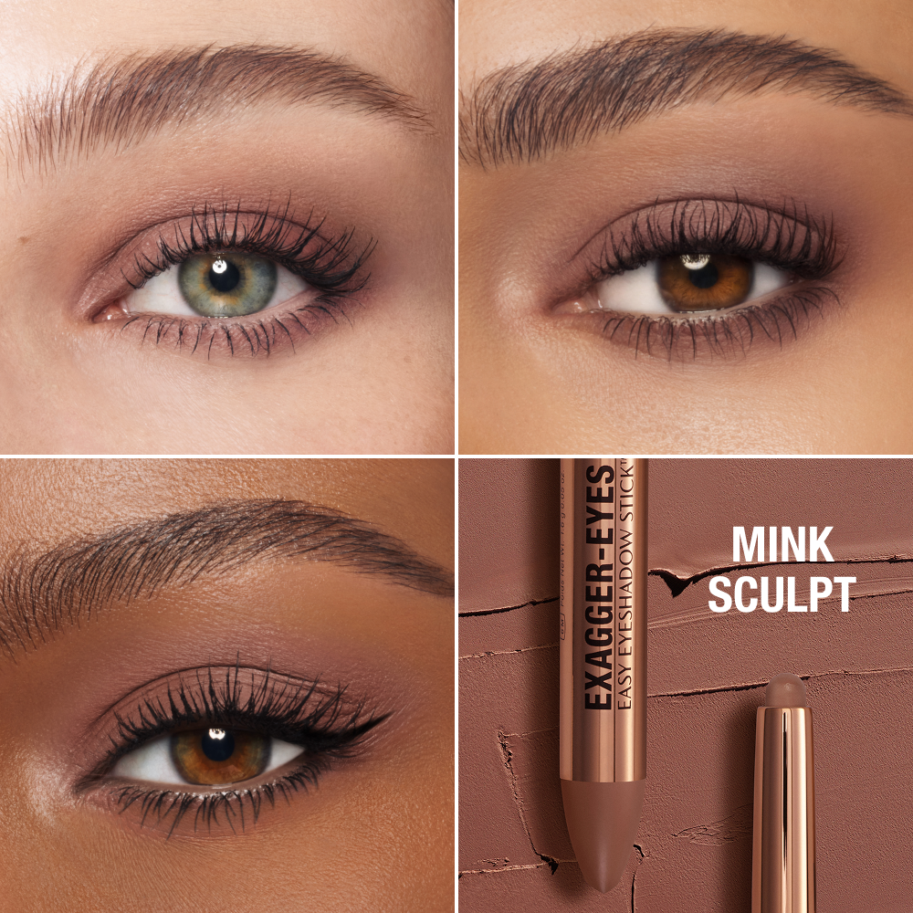 Exagger-eyes Eyeshadow Stick - Mink Sculpt Model Close Up Eye Grid 