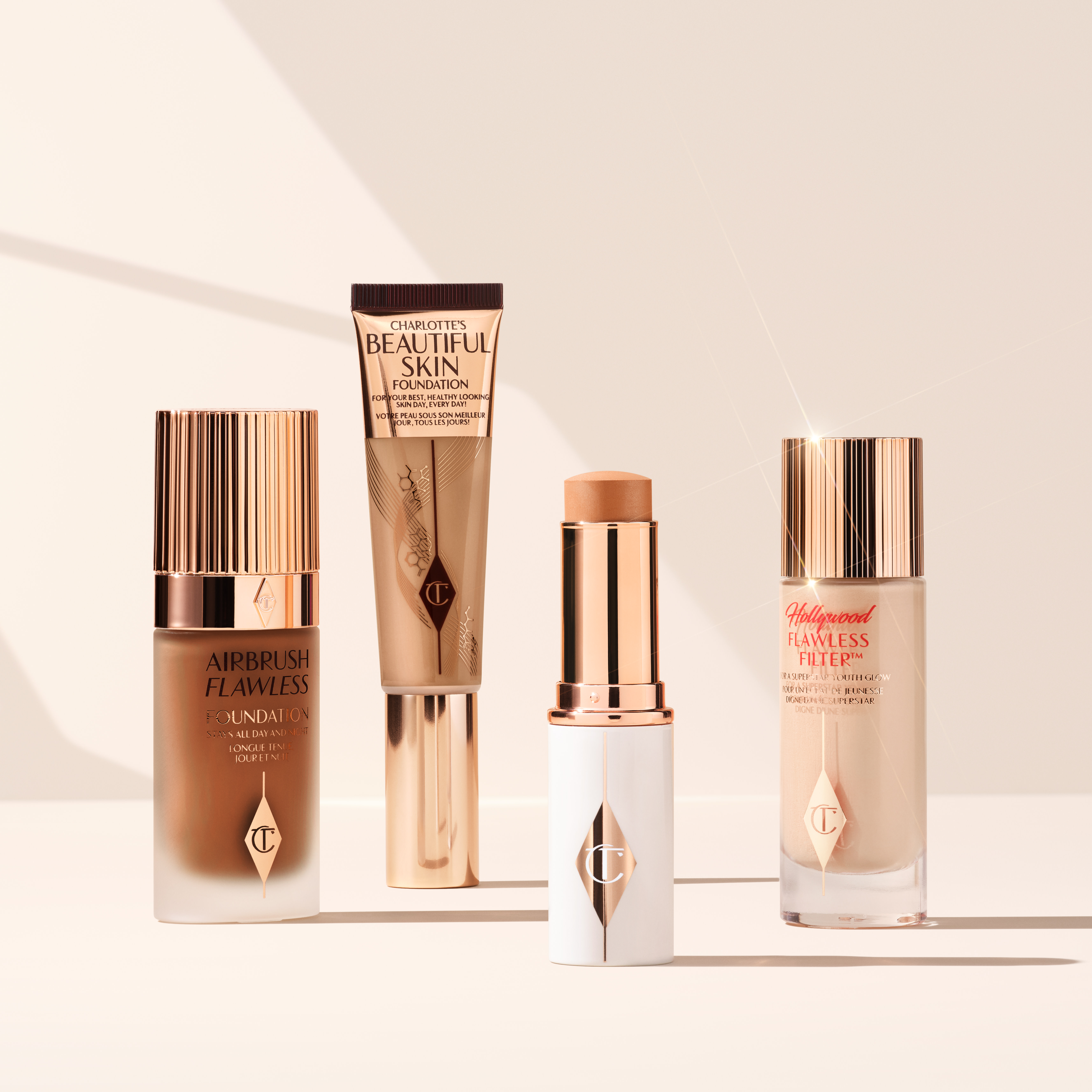 All four of Charlotte's foundations helping you choose the best foundation finish for you