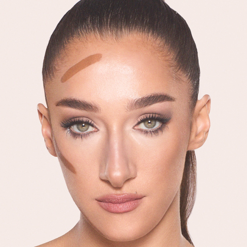 how to blend contour makeup on forehead