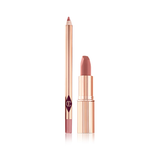 Pillow Talk Luscious Lip Slick Nude Pink Matte Lipstick Liner Charlotte Tilbury