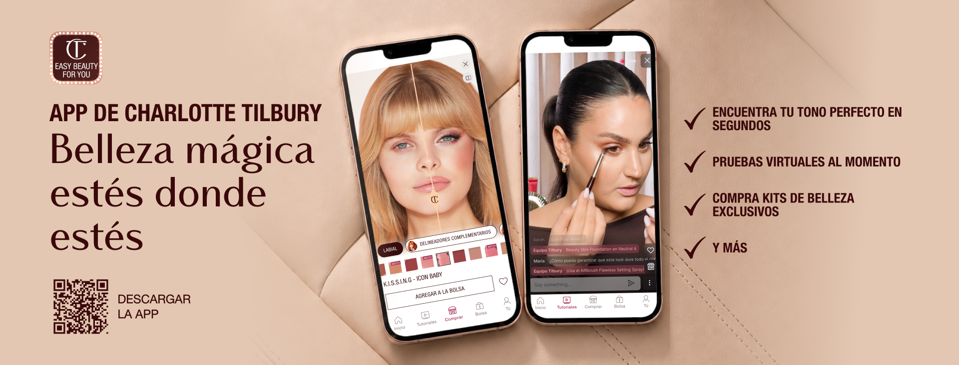 App de Charlotte Tilbury Belleza mágica estés donde estés