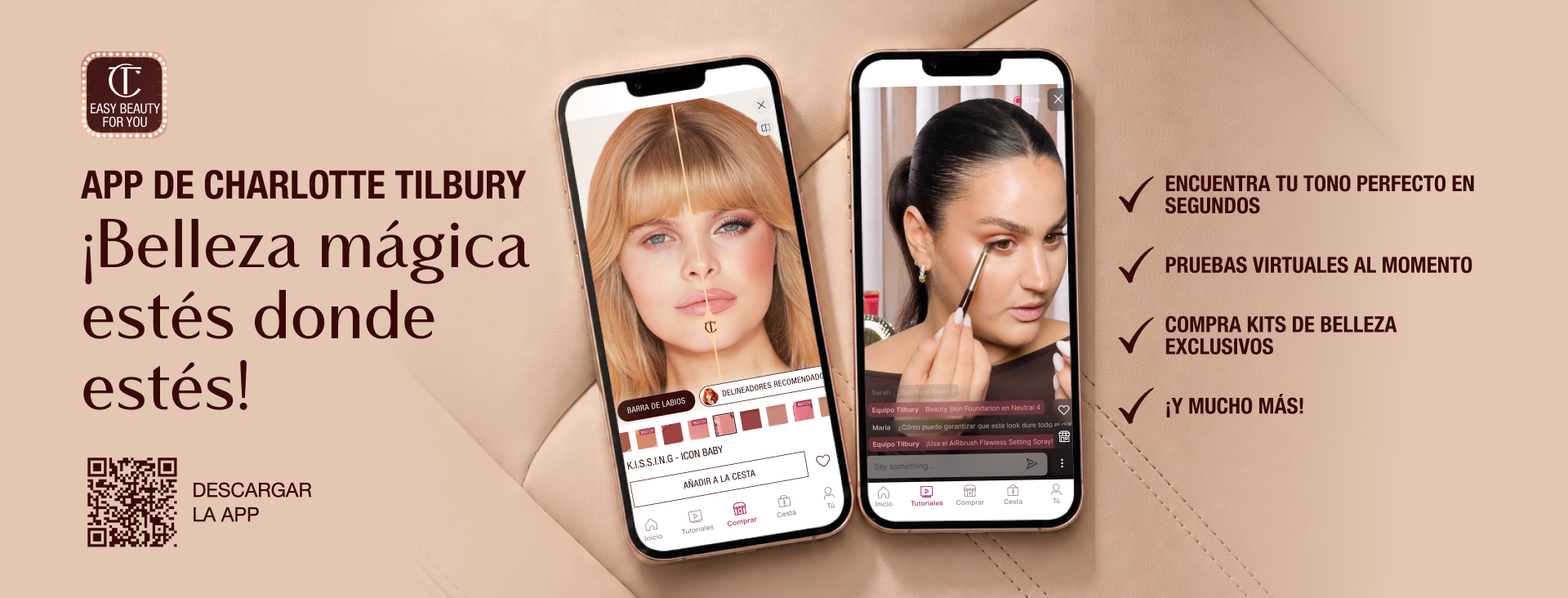 App de Charlotte Tilbury Belleza mágica estés donde estés
