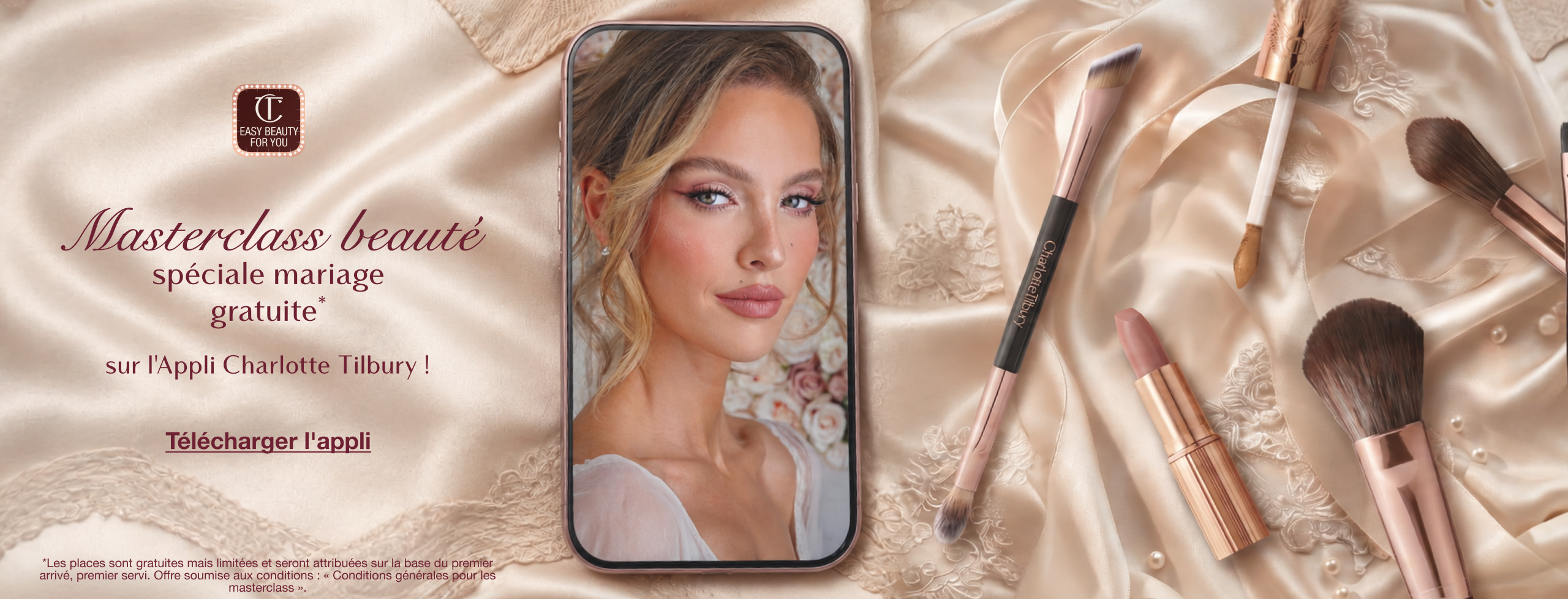 Free Bridal Beauty Masterclasses* + App Exclusive Bridal Competition** Only On The Charlotte Tilbury App! Book Now