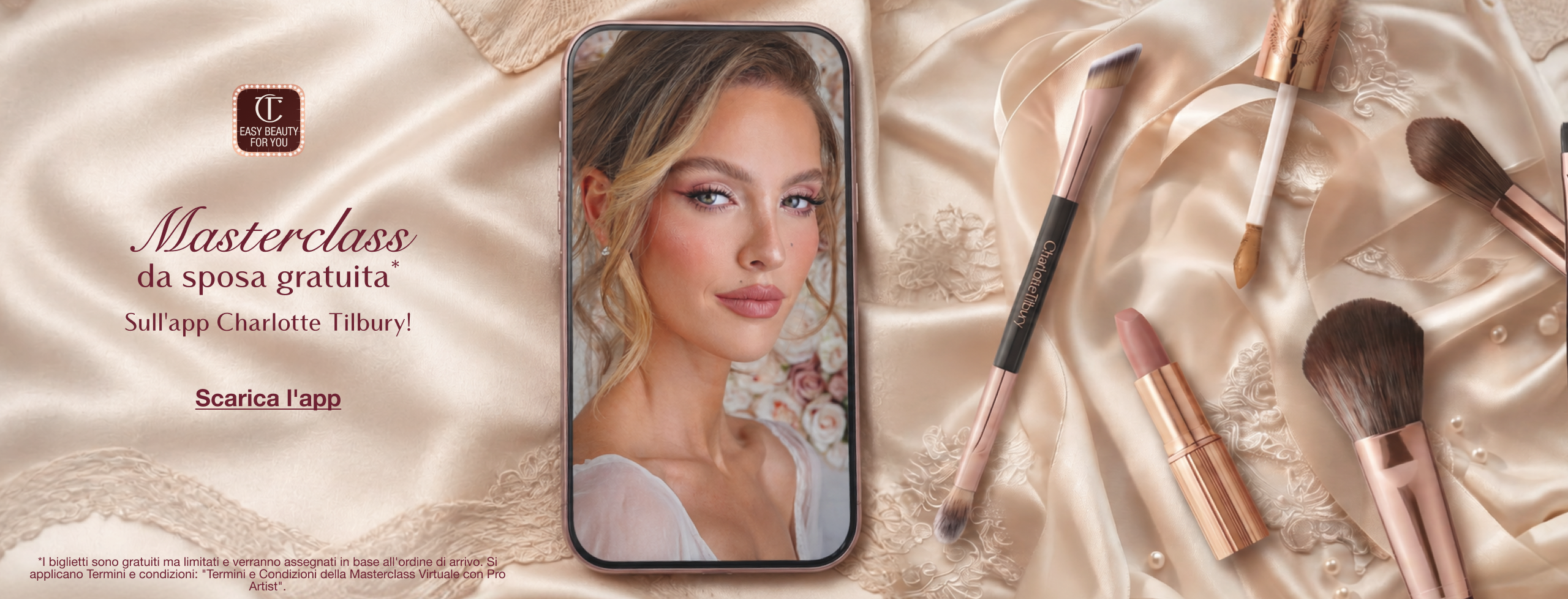 Free Bridal Beauty Masterclasses* + App Exclusive Bridal Competition** Only On The Charlotte Tilbury App! Book Now