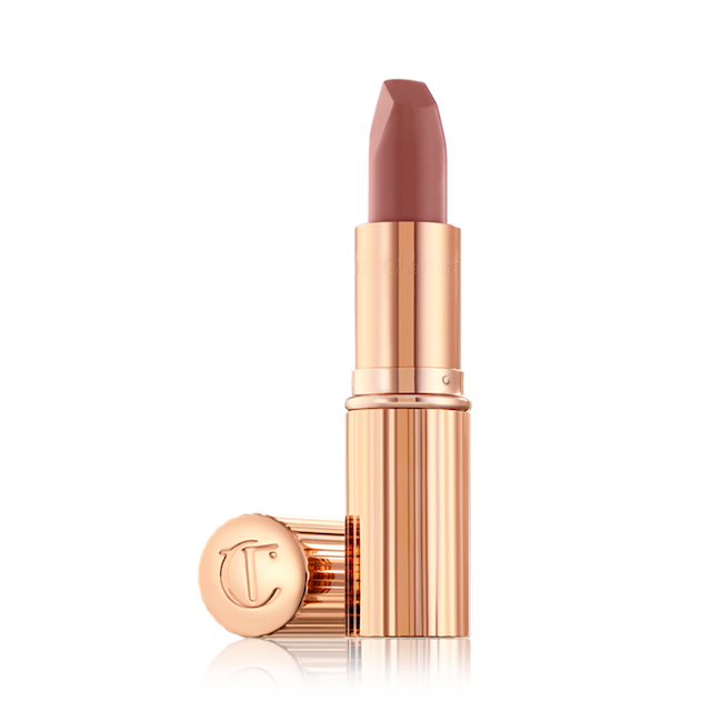 Matte Revolution lipstick in Very Victoria, a taupey-nude matte lipstick inspired by Victoria Beckham
