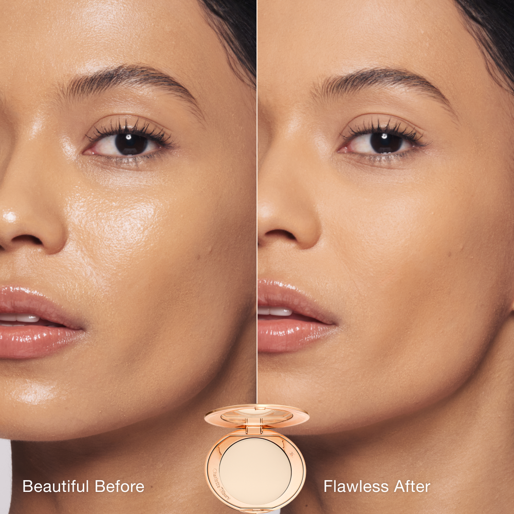 Airbrush Flawless Finish Powder - 2 Medium - Before and After Model 